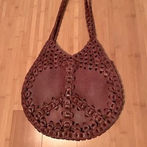 Lucky Brand Leather Peace boho Purse - Rare